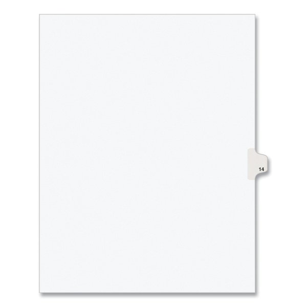 Avery Dennison Numerical Index Tab 8-1/2 x 11", #14, White, PK25 11924